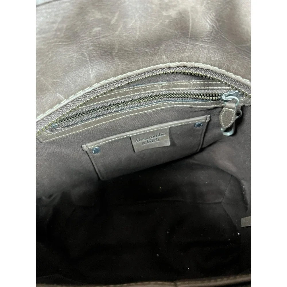 Y2K Abercrombie & Fitch Leather Hobo‎ Tote Bag Brown Slouchy Satchel Shoulder
